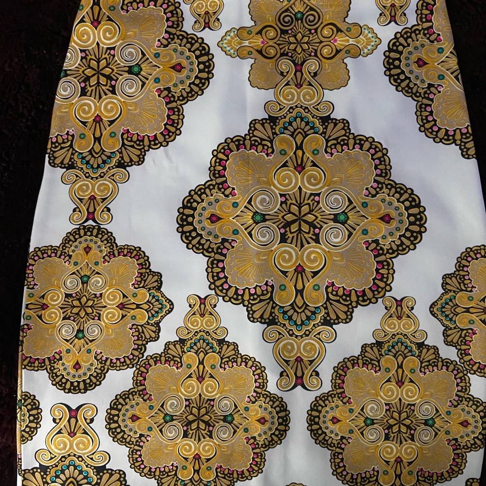 New York & Company Gold and Black Embellished Pencil Skirt